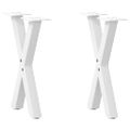 vidaXL Nohy konferenčného stolíka v tvare X, 2 ks, biele, 28 x (42-43) cm, oceľové