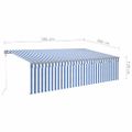 vidaXL Automatická markíza tienidlo&LED&senzor vetra 5x3 m modro-biela