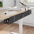 vidaXL Úložný box na káble pod stôl 2 ks Čierna 43 x 10 x 10 cm Oceľ