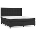 vidaXL Boxspring posteľ s matracom čierna 160x200 cm umelá koža