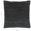 vidaXL Vankúše 2 ks chindi čierne 45x45 cm koža a bavlna