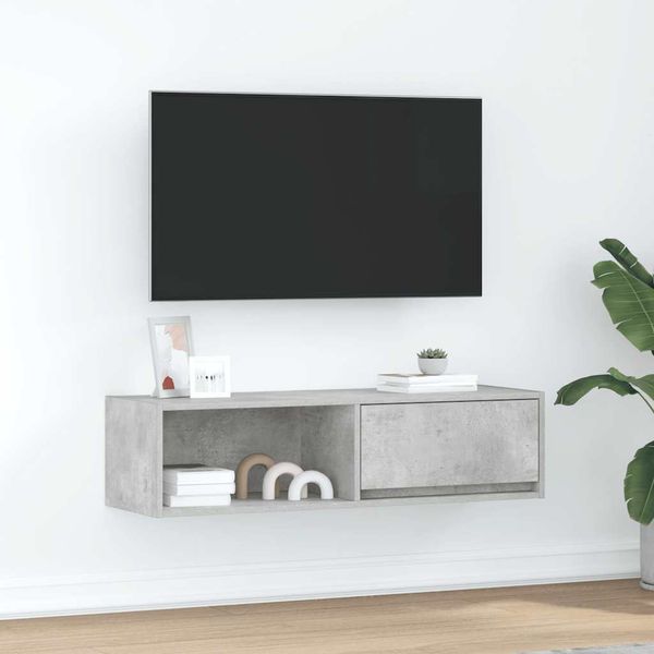 TV skrinka vidaXL Betónová sivá 100x31x25,5 cm Konštrukčné drevo