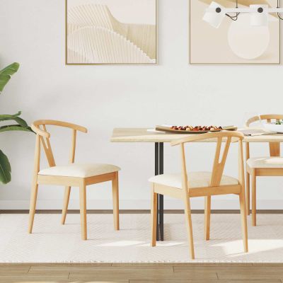vidaXL Jedálenská stolička 2 pcs Prírodná a svetlá