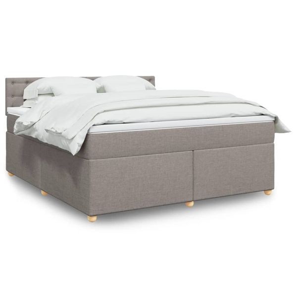 vidaXL Posteľný rám boxspring s matracom sivohned 180x200 cm látka