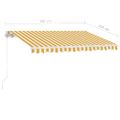 vidaXL Voľne stojaca ručne zaťahovacia markíza 350x250 cm, žlto biela
