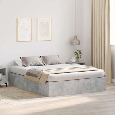 vidaXL Rám postele s úložným prostorem Betónová šedá 160 x 200 cm