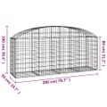 vidaXL Oblúkový gabionový kôš 200x50x80/100 cm pozinkované železo