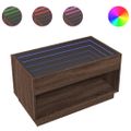 vidaXL Konferenčný stolík s nekonečnými LED hnedý dub 90x50x50 cm