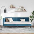 vidaXL Rohový rám postele s čelnou doskou Modrá 80 cm x 200 cm Zamat