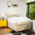 vidaXL Boxspring posteľ s matracom krémová 120x190 cm látka