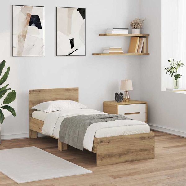 vidaXL Rám postele Remeselný dub 75 x 190 cm Kompozitné drevo