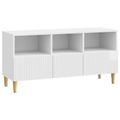 vidaXL TV skrinka 102 x 34,5 x 50 cm Biela s vysokým leskom