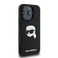 Puzdro Karl Lagerfeld pre iPhone 16 Pro 6,3" KLHMP16LSKHPPLK čierne tvrdé puzdro Silicone KL Head Print MagSafe