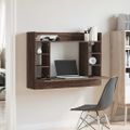 vidaXL Nástenný stolík hnedý dub 105x48x75 cm kompozitné drevo