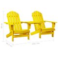 vidaXL Záhradné stoličky Adirondack+stolík, jedľový masív, žlté