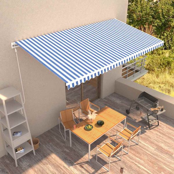 vidaXL Automaticky zaťahovacia markíza 600x300 cm modrá a biela