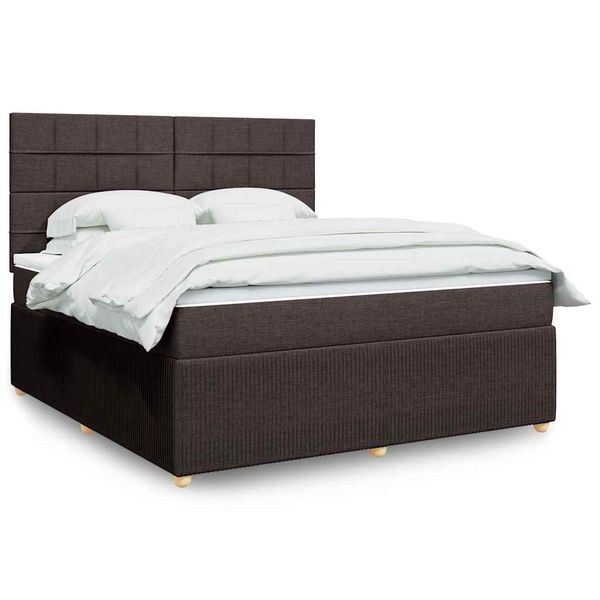 vidaXL Boxspring posteľ s matracom tmavohnedá 180x200 cm látka