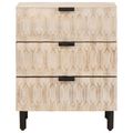 vidaXL Nočný stolík Biela 50 x 33 x 62 cm Masívne mango drevo