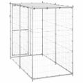 vidaXL Voliéra pre psy pozinkovaná oceľ so strechou 110x220x180 cm