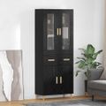 vidaXL Highboard Čierny dub 69,5 x 34 x 180 cm Kompozitné drevo