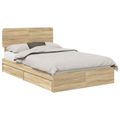 vidaXL Úložná posteľ Sonoma dub 135 x 190 cm Kompozitné drevo