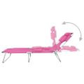 vidaXL Skladacie ležadlo s opierkou hlavy oceľ magento ružové