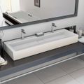 vidaXL Umývadlo z minerálneho/mramoroveho odliatku 120x46x11 cm biele
