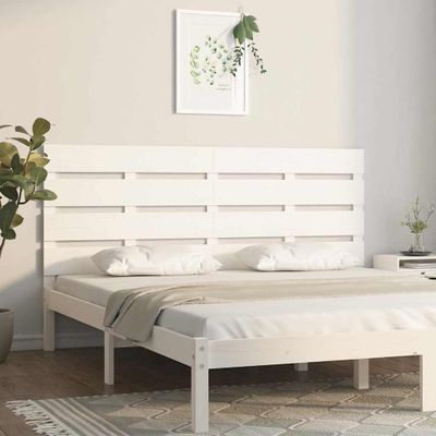 vidaXL Čelo postele biele 150x3x80 cm masívna borovica