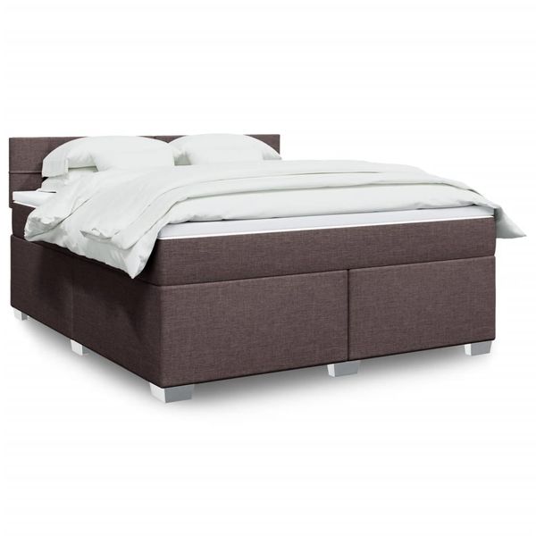 vidaXL Boxspring posteľ s matracom tmavohnedá 180x200 cm látka