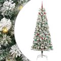 vidaXL Umelý Sklápací Vianočný Stromček Zelená a biela 180 cm