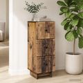 vidaXL Zásuvkový kabinet Staré drevo 33 x 34,5 x 90 cm