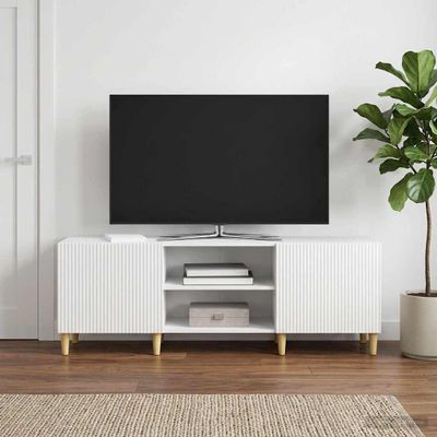 vidaXL TV skrinka Biela s vysokým leskom 150 x 31 x 50 cm