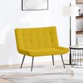 vidaXL Lavička žltá 110x74x84 cm zamat