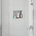 vidaXL Sprchový výklenok Biela 30 x 20 x 9,5 cm Nehrdzavejúca oceľ