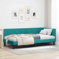 vidaXL Rohový rám postele Tyrkysová 100 cm x 200 cm Zamat