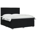 vidaXL LED boxspring posteľ s matracom Čierna 160 x 200 cm Látka