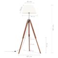 vidaXL Lampa na statíve medovo-hnedá a biela 141 cm teakový masív