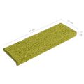 vidaXL Schodové rohože 15 ks 65x21x4 cm zelené s obdĺžnikovým okrajom