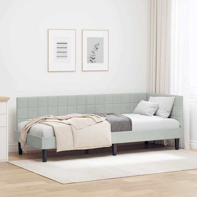 vidaXL Rohový rám postele Svetlosivá 80 cm x 200 cm Zamat