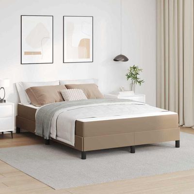 vidaXL Rám postele s matracmi Kapučínová 140 x 200 cm látka