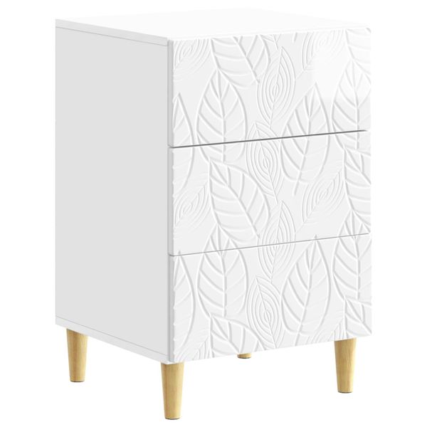 vidaXL Nočný stolík Biela s vysokým leskom 43 x 39,5 x 66,5 cm