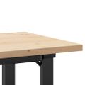 vidaXL Jedálenský stolík v tvare O 100x50x75,5 cm borovica a oceľ