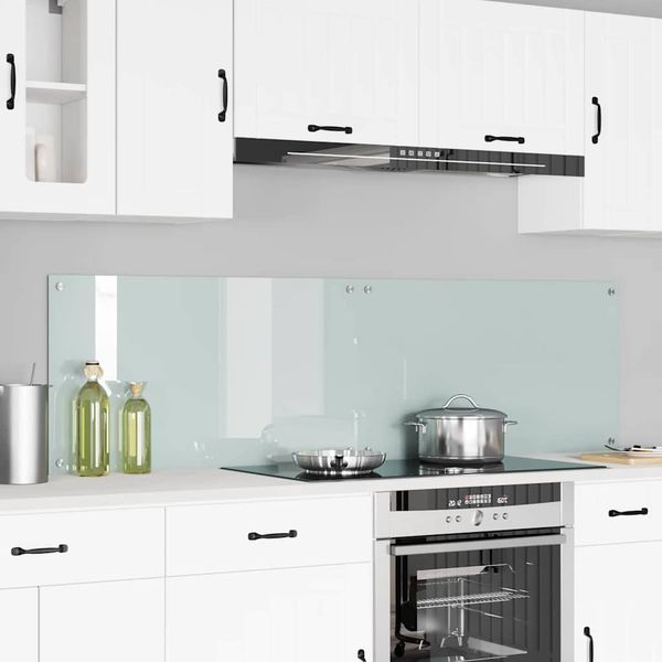 vidaXL Kuchynský obklad 2 pcs Biela 90 x 50 cm tvrdené sklo