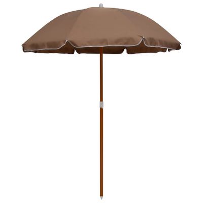 vidaXL Záhradný slnečník, oceľová tyč 180 cm, sivohnedý