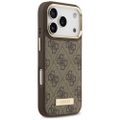 Puzdro Guess 4G Logo Plate MagSafe pre iPhone 17 Pro hnedá