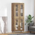 vidaXL Highboard Remeselný dub 69,5 x 34 x 180 cm Kompozitné drevo