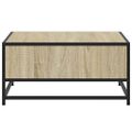 vidaXL Konferenčný stolík sonoma 60,5x60,5x30 cm kompozit. drevo a kov