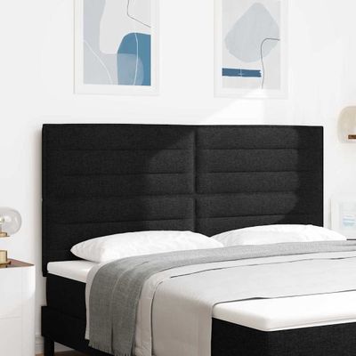 vidaXL LED hlavová doska s LED pásikmi Čierny 180 cm látka