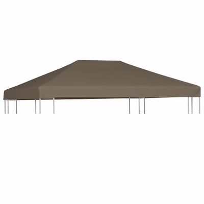 vidaXL Strieška na altánok 310 g/m² 3x3 m, sivohnedá