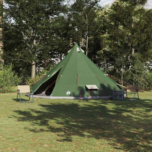 vidaXL Tipi stan so strechou Zelená 560 x 560 x 300 cm taft